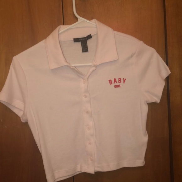 Forever 21 Tops Light Pink Baby Girl Button Down Shirt Poshmark